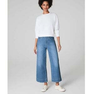 Spanx Wide-Leg Stonewashed Crop Jeans Size M